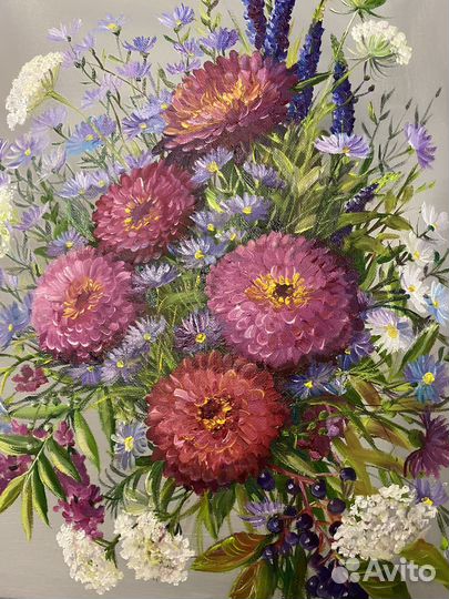 Картина маслом на холсте. Цветы