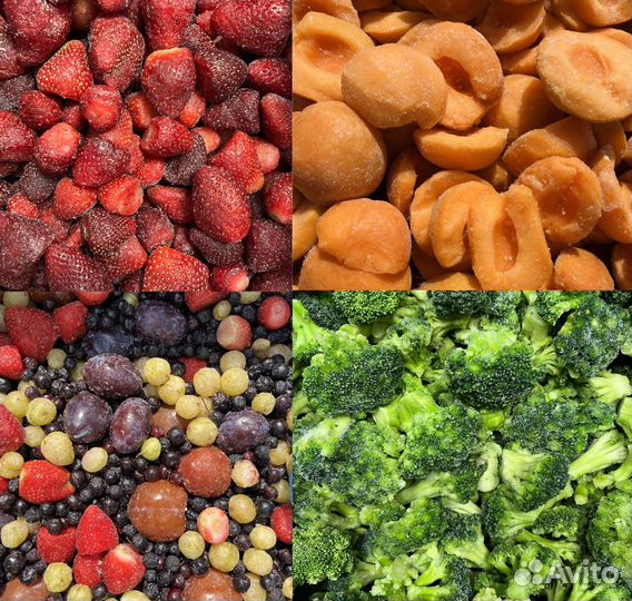 Замороженные ягоды, фрукты, овощи, грибы и др