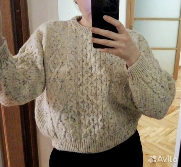 Свитер шерстяной теплый натуральный