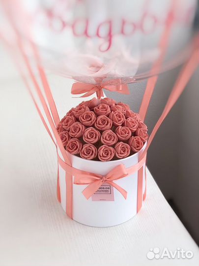 Шоколадные розы + шар баблс