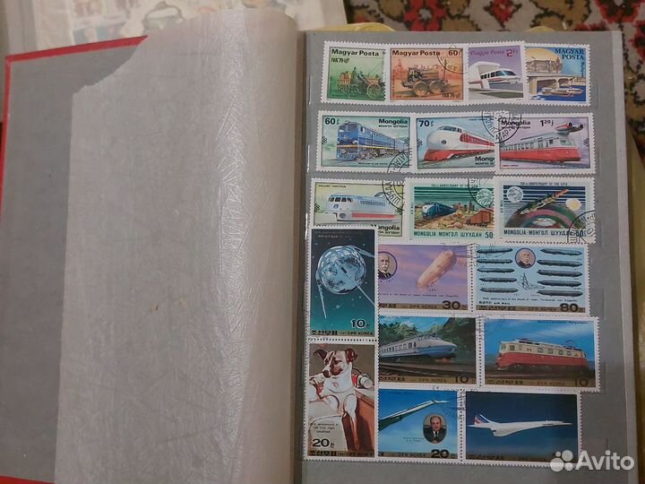 Почтовые марки.Поезда.Транспорт