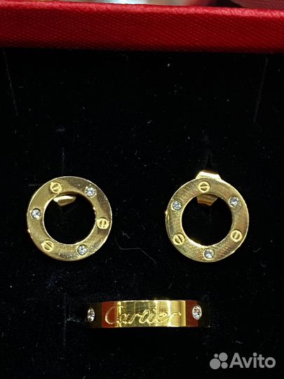 Серьги, кольцо Cartier love lux новинка l