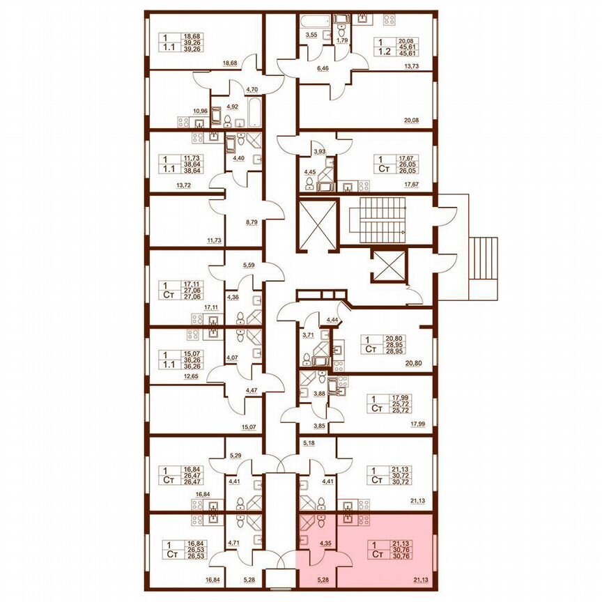 Квартира-студия, 30,8 м², 1/11 эт.