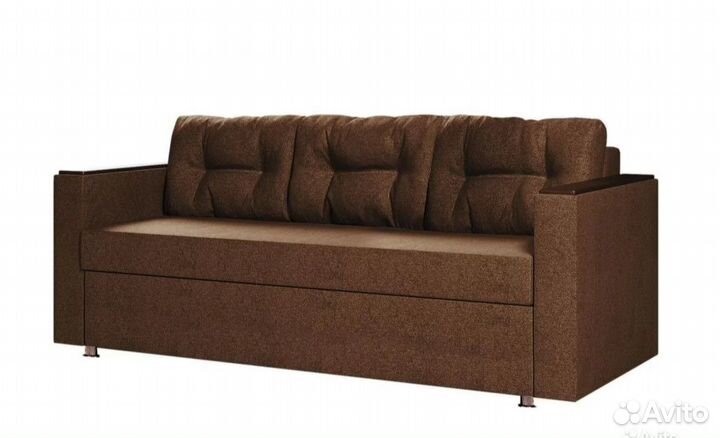 Диван-еврокнижка Атлант-2 рогожка коричневая в мск