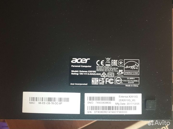 Компьютер системный блок Acer