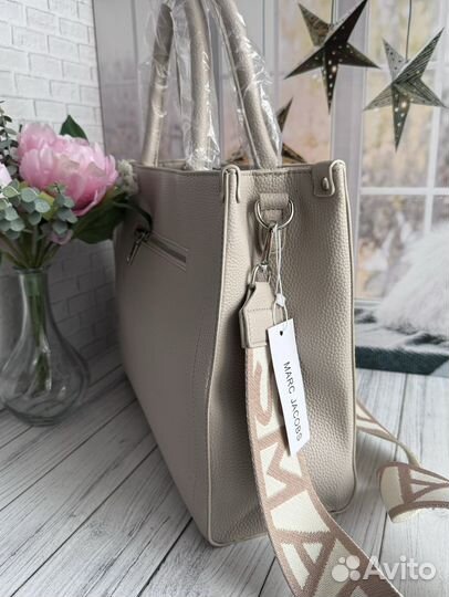 Сумка Marc jacobs tote bag бежевая