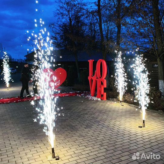 Салюты, холодные фонтаны, вертушка, огнепад