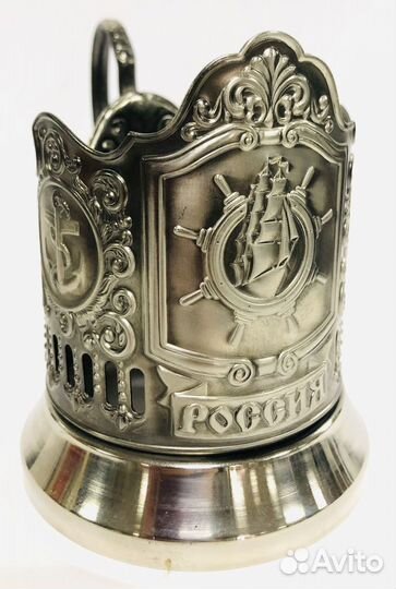 Подстаканник с чернью. Охотники. Штурвал