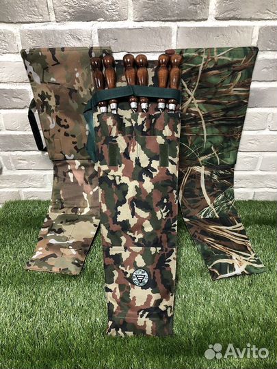 Шампура с деревянной ручкой есть для кебаба