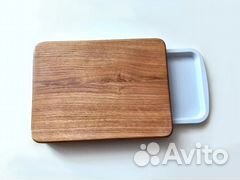 Разделочная доска из дуба/ясеня с выдвижным лотком