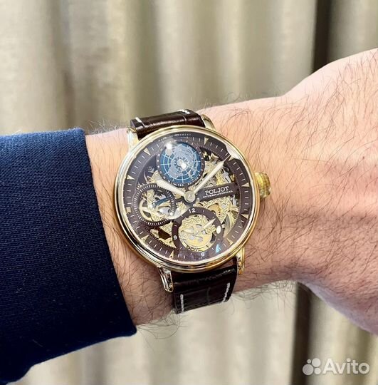 Часы скелетон Poljot-International Globetrotter