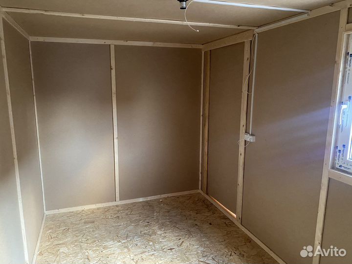 Бытовка 4м темно серая окна пвх