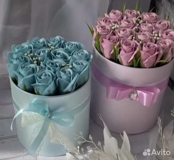 Мыльные цветы в корзинке