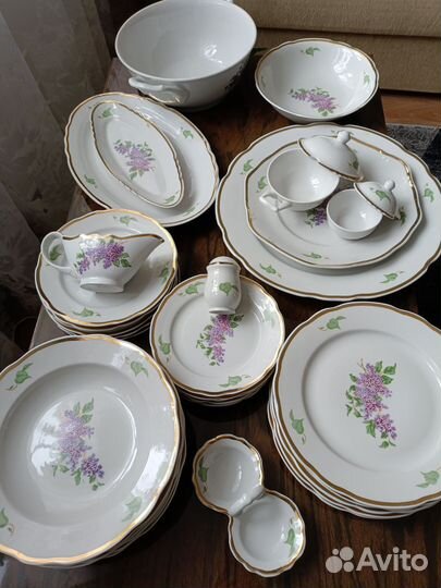 Столовый сервиз СССР сирень, Дулево