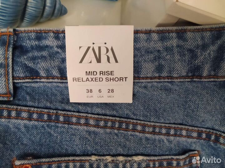 Джинсовые шорты zara 38