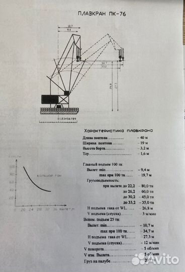 Несамоходный плавкран пк - 76
