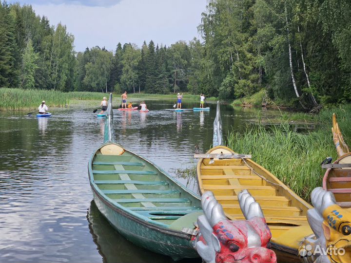 Прогулки на сап бордах и каяках по живописной реке
