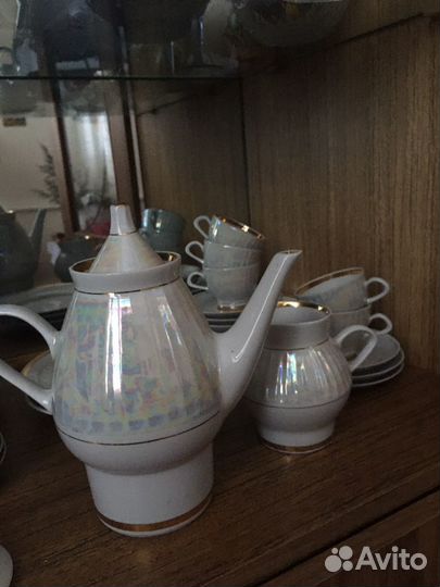 Кофейный сервиз перламутр СССР