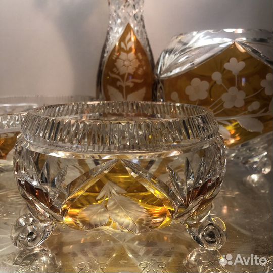 Предметы из желтого хрусталя Германия