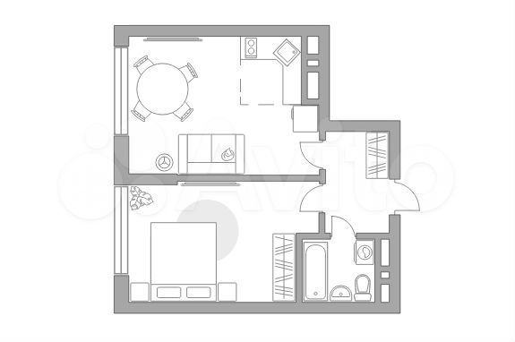 2-к. квартира, 44,5 м², 13/23 эт.