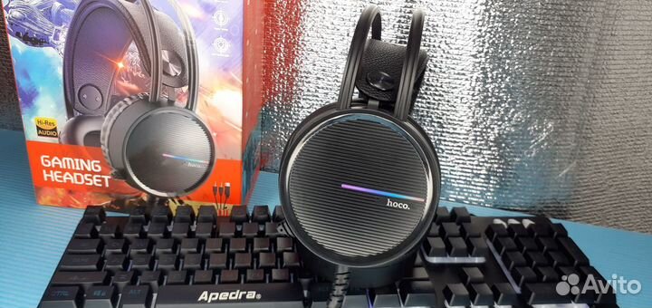 Игровые мониторные наушники Звук 7.1 Hoco W100