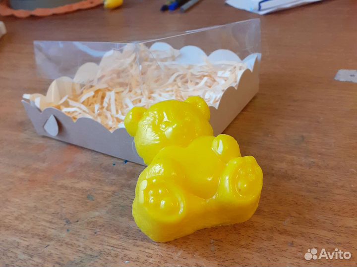 Мыло ручной работы Мишка с сердечком