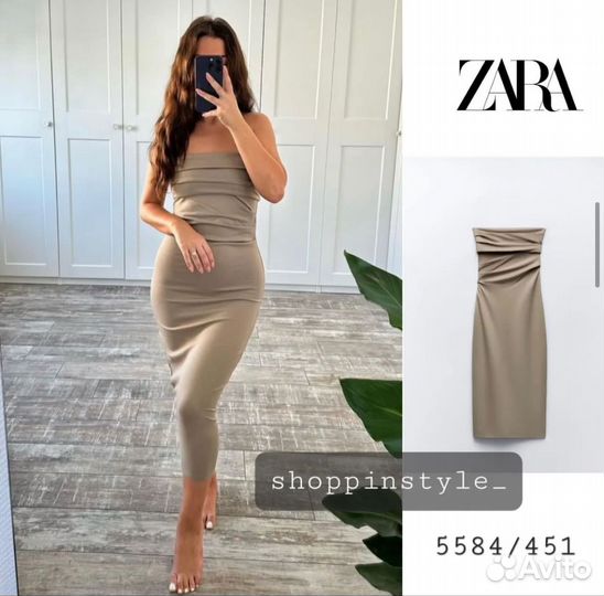 Платье Zara миди оранжевое S