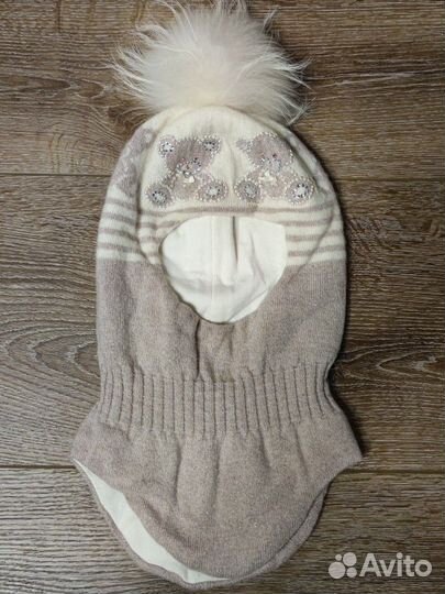 Шапка шлем Noble People S 50-52 с помпоном