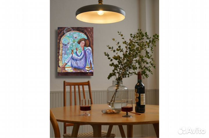 Картина Ангел рядом маслом холст 40*30 на заказ