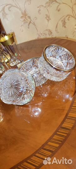 Хрусталь салатники мельхиор гдр