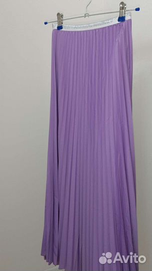 Сиреневая летняя юбка плиссе