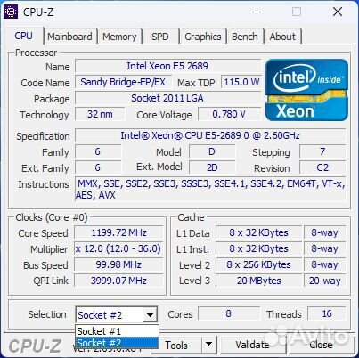 Двухпроцессорный Xeon E5-2689, SSD+HDD, GTX 780Ti