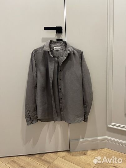 Льняная рубашка uniqlo женская