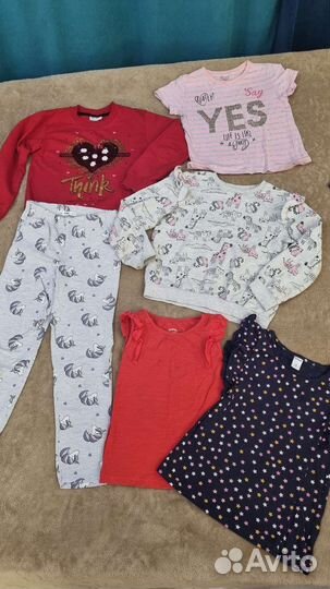 Много вещей и обуви пакетом для девочки 122-128см