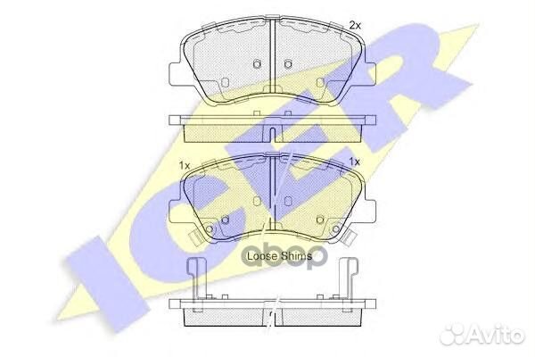 Колодки тормозные дисковые комплект 182035 Icer