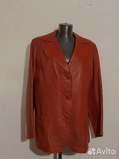 Куртка женская жакет кожа р.46 винтаж 1970 гг