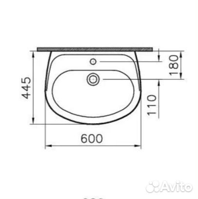 Новая раковина Vitra 60 на 44,5
