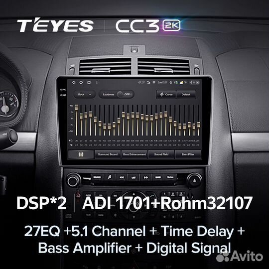 Магнитола Teyes CC3 2K 6/128 Peugeot 407