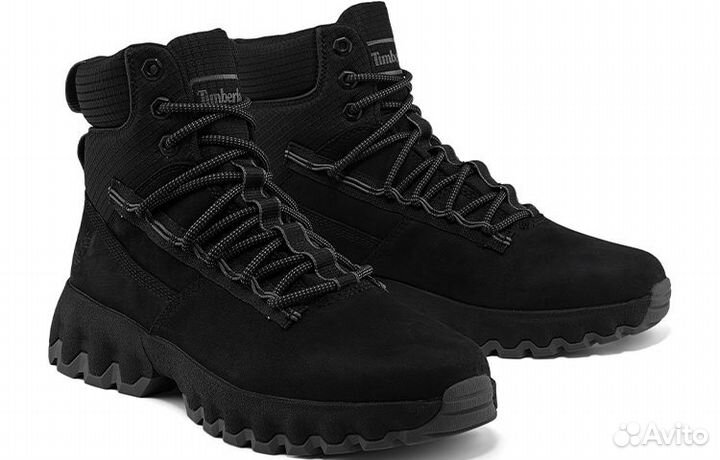 Timberland Greenstride Edge Waterproof Wide Fit Boots 'Black Nubuck' (40)