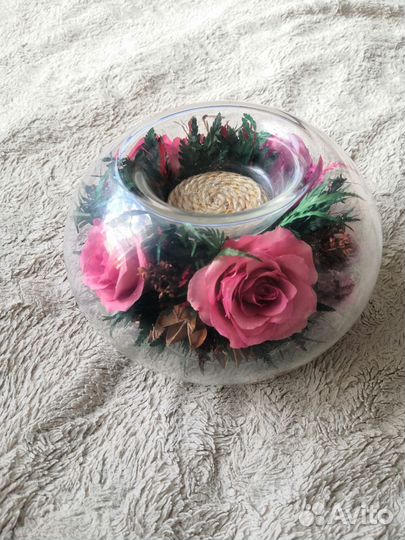 Стабилизированные цветы в стекле