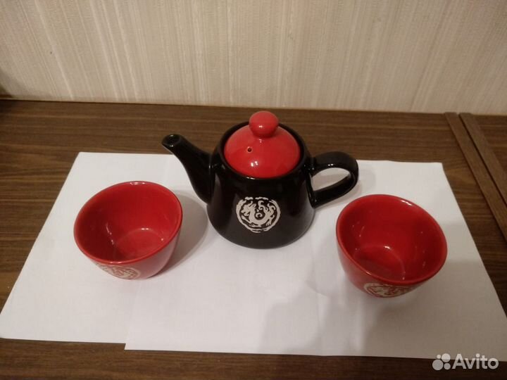 Китайский чайник с чашками, керамика, коллекция