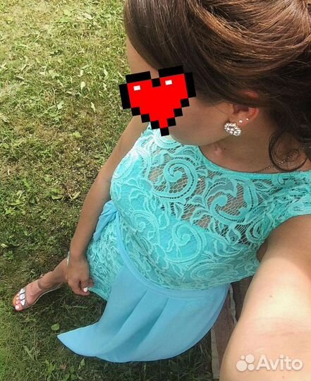 Вечернее платье в пол 44 бирюзовое мятное