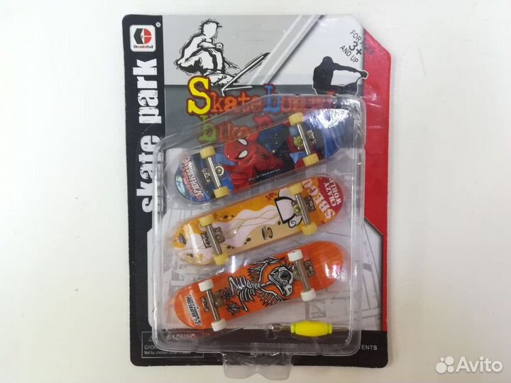 Фингерборд скейтборд для пальцев, 3 шт, 9 см, 1812