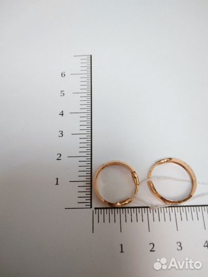 Золотые серьги кольца конго 585