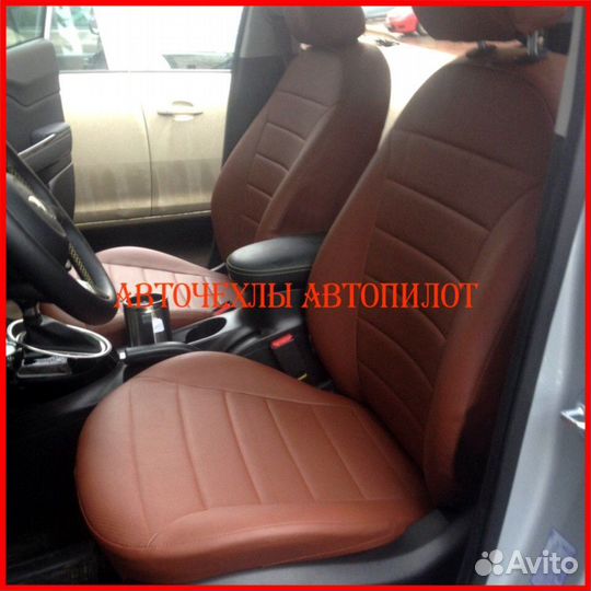 Чехлы Автопилот Kia Soul 2 из экокожи коричневые
