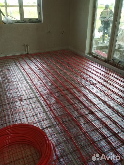 Водяной теплый пол, сантехника, электрика