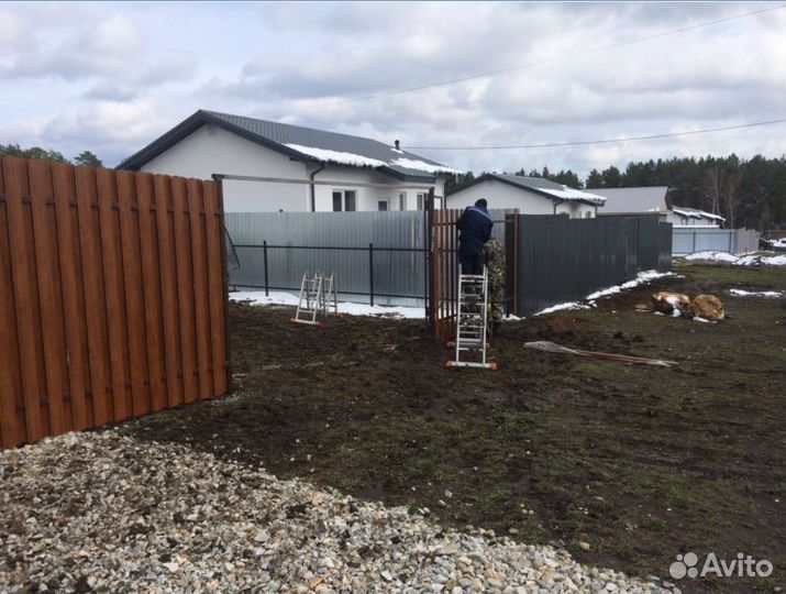 Ворота с калиткой распашные