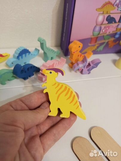 Новый Деревянный конструктор балансир Динозавры