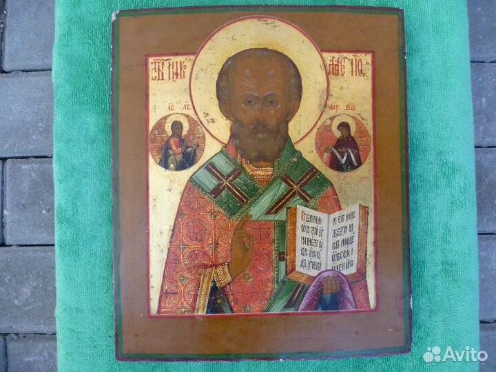 Старинная икона Николай Чудотворец