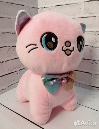 Мягкая грушка, кошка цветная 25см